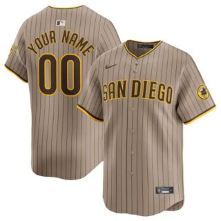 Men's San Diego Padres Active Player Custom Tan 2024 Alternate Limited Stitched Baseball Jersey