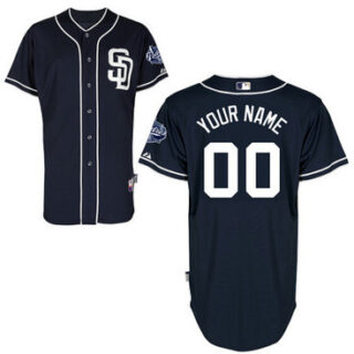 Men's San Diego Padres Authentic Customized Navy Blue Alternate Jersey