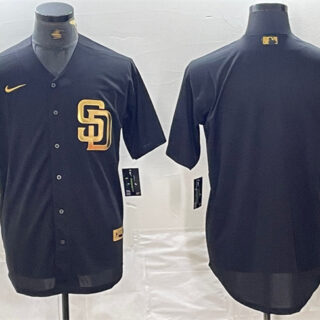 Men's San Diego Padres Blank Black Cool Base Stitched Baseball Jersey 4