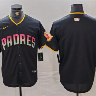 Men's San Diego Padres Blank Black Cool Base Stitched Baseball Jersey