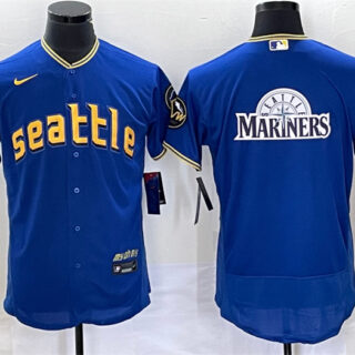 Men's Seattle Mariners Blank Black Cool Base Stitched Baseball JerseyS