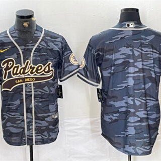 Men's San Diego Padres Blank Gray Camo Cool Base Stitched Baseball Jersey