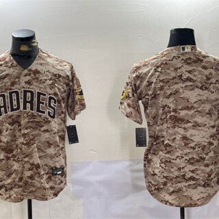 Men's San Diego Padres Blank Tan Camo Cool Base Stitched Baseball Jersey
