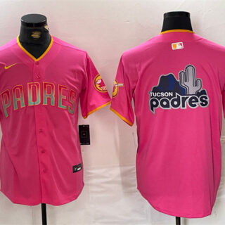 Men's San Diego Padres Team Big Logo Pink Cool Base Stitched Baseball Jerseys