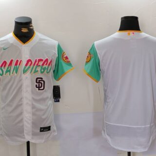 Men's San Diego Padres big logo Profar White City Connect Cool Base Stitched Baseball Jerseys