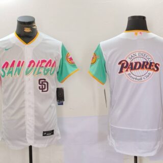 Men's San Diego Padres big logo Profar White City Connect Cool Base Stitched Baseball Jerseys