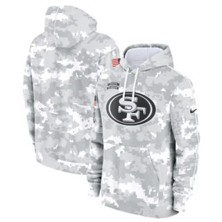 Men's San Francisco 49ers 2024 Arctic Camo Salute To Service Club Fleece Pullover Hoodie