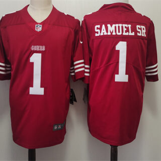 Men's San Francisco 49ers #1 Deebo Samuel Red Vapor Untouchable Limited Stitched Football Jersey