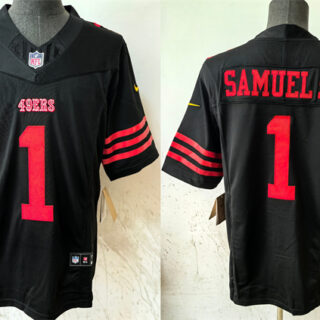 Men's San Francisco 49ers #1 Deebo Samuel SR Black 2024 F.U.S.E Vapor Untouchable Limited Stitched Football Jersey