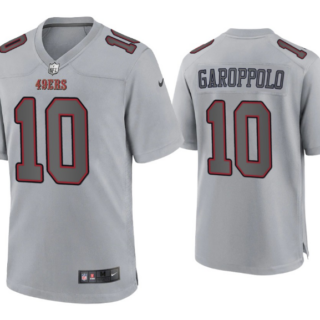 Men's San Francisco 49ers #10 Jimmy Garoppolo Grey Atmosphere Fashion Stitched Game Jersey