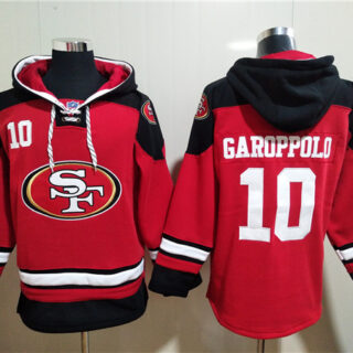 Men's San Francisco 49ers #10 Jimmy Garoppolo Red All Stitched Sweatshirt Hoodie