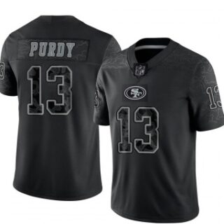 Men's San Francisco 49ers #13 Brock Purdy Black Reflective Limited Stitched Football Jersey