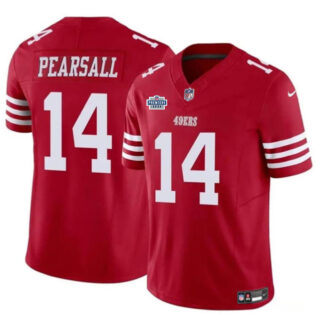 Men's San Francisco 49ers #14 Ricky Pearsall Red 2024 With Draft Patch F.U.S.E. Vapor Untouchable Limited Stitched Football Jersey