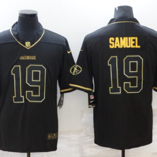 Men's San Francisco 49ers #19 Deebo Samuel Black Golden Edition Stitched NFL Nike Limited Jersey
