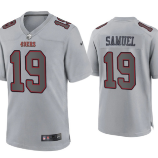Men's San Francisco 49ers #19 Deebo Samuel Grey Atmosphere Fashion Stitched Game Jersey
