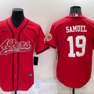 Men's San Francisco 49ers #19 Deebo Samuel Red Cool Base Stitched Baseball Jersey