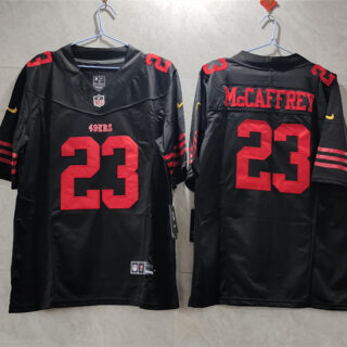 Men's San Francisco 49ers #23 Christian McCaffrey Black 2023 F.U.S.E. Vapor Untouchable Limited Stitched Football Jersey