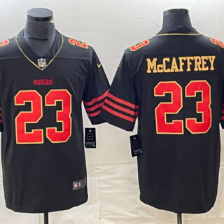 Men's San Francisco 49ers #23 Christian McCaffrey Black Stitched Jersey