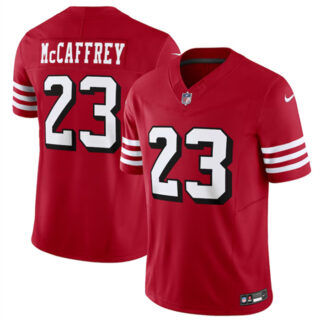 Men's San Francisco 49ers #23 Christian McCaffrey New Red 2023 F.U.S.E. Vapor Untouchable Limited Stitched Football Jersey