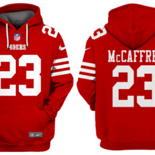 Men's San Francisco 49ers #23 Christian McCaffrey Red Alternate Pullover Hoodie