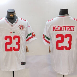 Men's San Francisco 49ers #23 Christian McCaffrey White F.U.S.E. Mexico Faithful To The Bay Patch Vapor Limited Stitched Football Jerseys