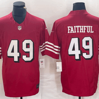 Men's San Francisco 49ers #49 Faithful New Red 2023 F.U.S.E. Vapor Untouchable Limited Stitched Football Jersey