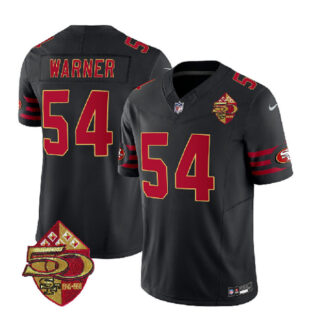 Men's San Francisco 49ers #54 Fred Warner Black 2023 F.U.S.E. 50th Patch Vapor Limited Stitched Football Jersey