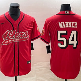 Men's San Francisco 49ers #54 Fred Warner New Red Cool Base Stitched Baseball Jersey