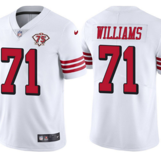 Men's San Francisco 49ers #71 Trent Williams White 75th Anniversary Vapor Untouchable Limited Stitched Jersey