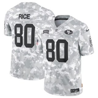 Men's San Francisco 49ers #80 Jerry Rice 2024 Arctic Camo Salute To Service Limited Stitched Football Jersey