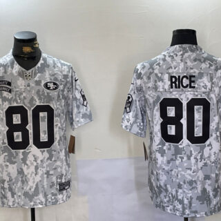 Men's San Francisco 49ers #80 Jerry Rice 2024 F.U.S.E Arctic Camo Salute To Service Limited Stitched Football Jersey