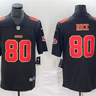Men's San Francisco 49ers #80 Jerry Rice Black Vapor Untouchable Limited Stitched Jersey
