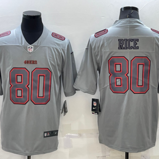 Men's San Francisco 49ers #80 Jerry Rice Grey Atmosphere Fashion Stitched Jersey