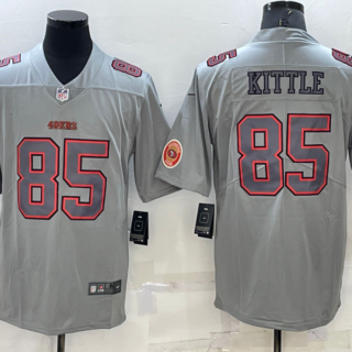 Men's San Francisco 49ers #85 George Kittle Grey Atmosphere Fashion Stitched Jersey