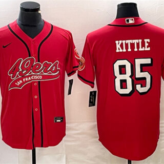 Men's San Francisco 49ers #85 George Kittle New Red Cool Base Stitched Baseball Jersey