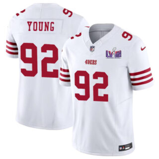Men's San Francisco 49ers #92 Chase Young White F.U.S.E. Super Bowl LVIII Patch Vapor Untouchable Limited Stitched Football Jersey