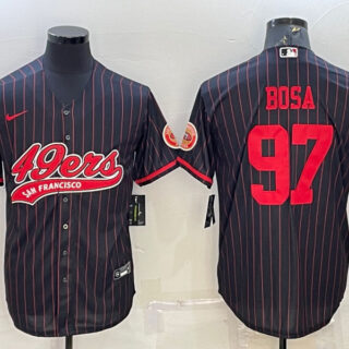 Men's San Francisco 49ers #97 Nick Bosa Black Cool Base Stitched Baseball Jersey