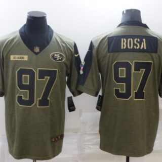 Men's San Francisco 49ers #97 Nick Bosa Nike Olive 2021 Salute To Service Limited Player Jersey