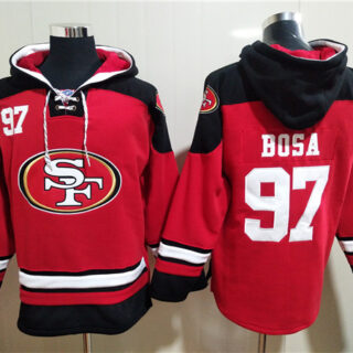 Men's San Francisco 49ers #97 Nick Bosa Red All Stitched Sweatshirt Hoodie