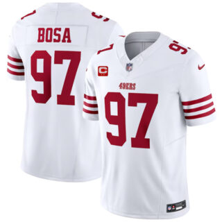 Men's San Francisco 49ers #97 Nick Bosa White 2023 F.U.S.E. With 2-Star C Patch Vapor Untouchable Limited Stitched Football Jersey