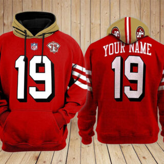 Men's San Francisco 49ers ACTIVE PLAYER Custom Red Performance Pullover Hoodie