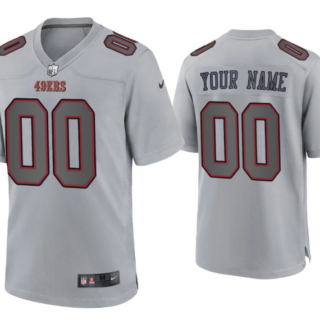 Men's San Francisco 49ers Active Player Custom Grey Atmosphere Fashion Stitched Game Jersey