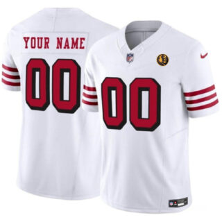 Men's San Francisco 49ers Active Player Custom White 2023 F.U.S.E. With John Madden Patch Vapor Limited Stitched Football Jersey