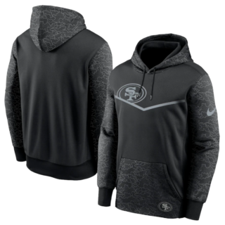 Men's San Francisco 49ers Black Reflective Therma Hoodie