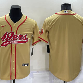 Men's San Francisco 49ers Blank Gold Cool Base Stitched Baseball Jersey
