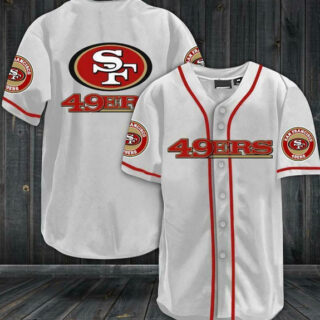 Men's San Francisco 49ers White Baseball Stitched Jersey Shirt