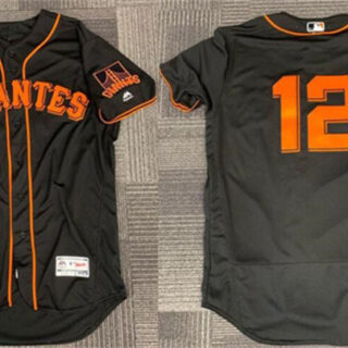 Men's San Francisco Giants #12 Joe Panik Black 2018 Flex Base Stitched Jersey