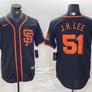 Men's San Francisco Giants #51 Jung Hoo Lee Black 2024 Black AlternateLimited Stitched jerseys