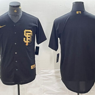 Men's San Francisco Giants Blank Black Cool Base Stitched Baseball Jersey