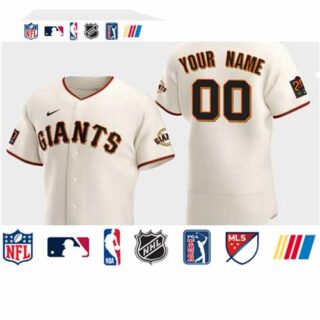 Men's San Francisco Giants Custom Nike White Flexbase Jersey